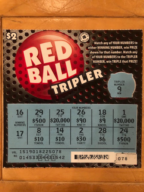 red ball tripler $2 washington lottery scratcher
